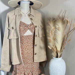 Beige Shacket Jacket